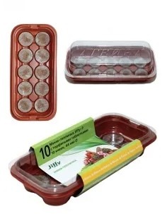 Таблетка торф МИНИ ТЕПЛИЦА 10яч Джиффи Д=44 мм