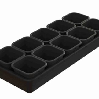 Набор для рассады 0,8 л квадр (10шт+поддон) Черный