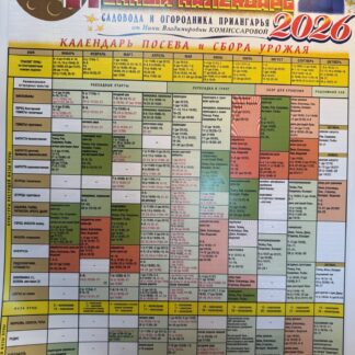 Календарь Комиссаровой лист на 2026г