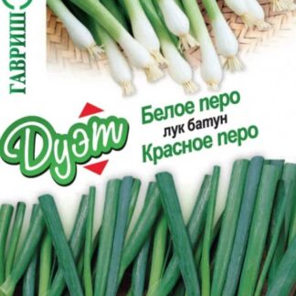 Набор семян Лук на зелень Белое перо, 0,5г и Лук на зелень Красное перо, 0,5г