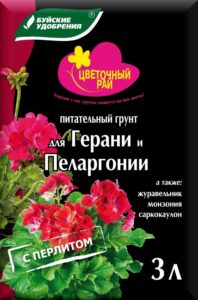 Грунт питательный "Цветочный рай" для герани и пеларгонии